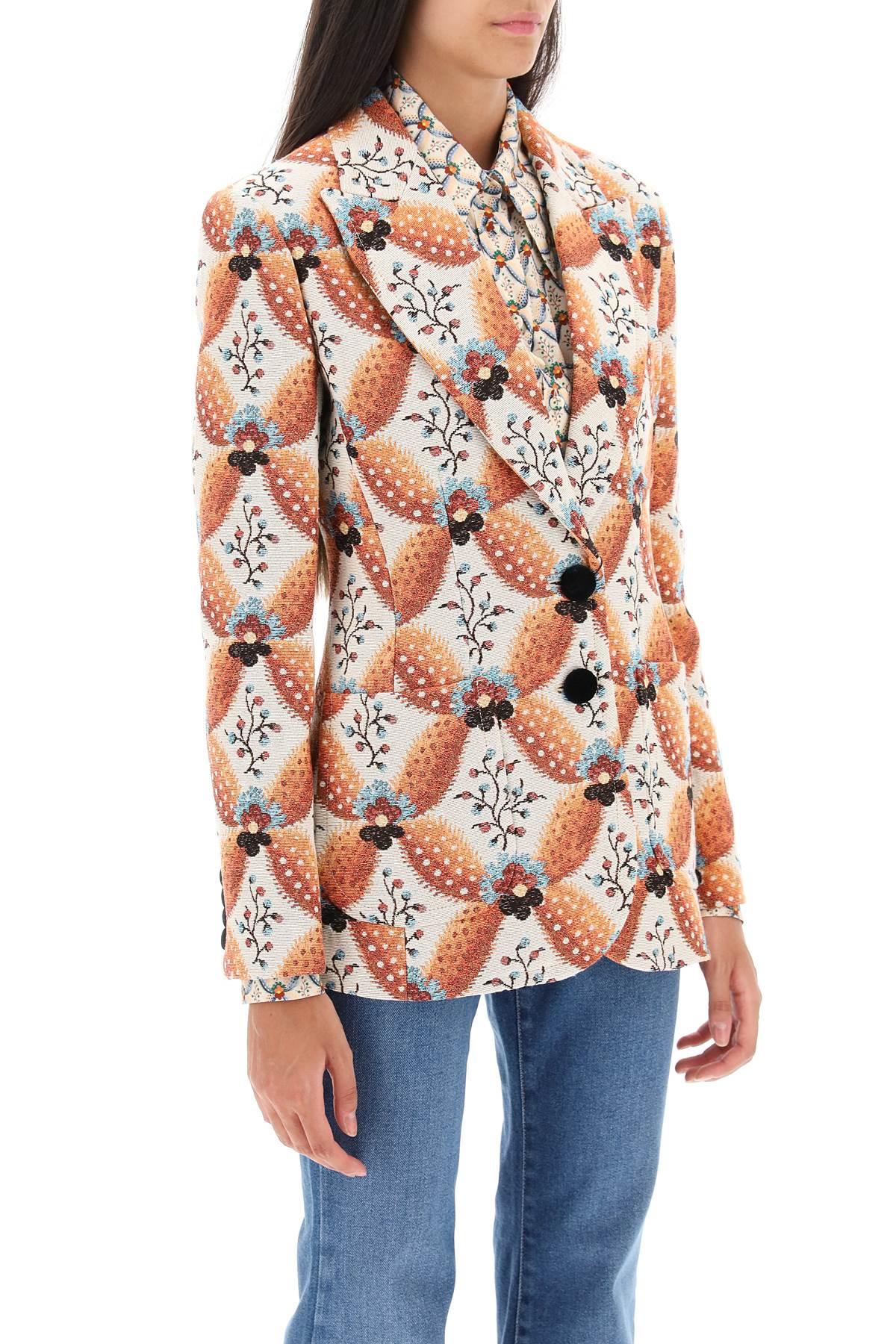 Etro jacquard jacket with floral motif-1
