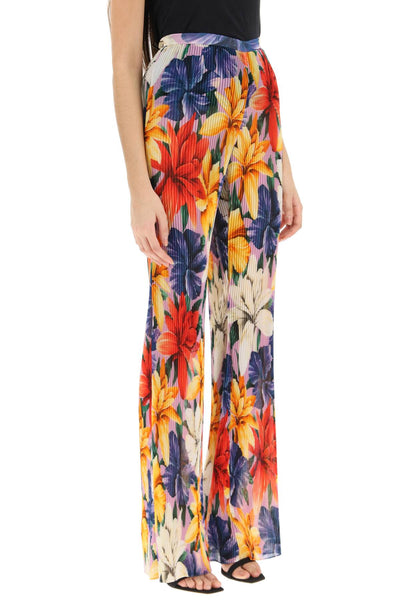 Etro floral pleated chiffon pants-1