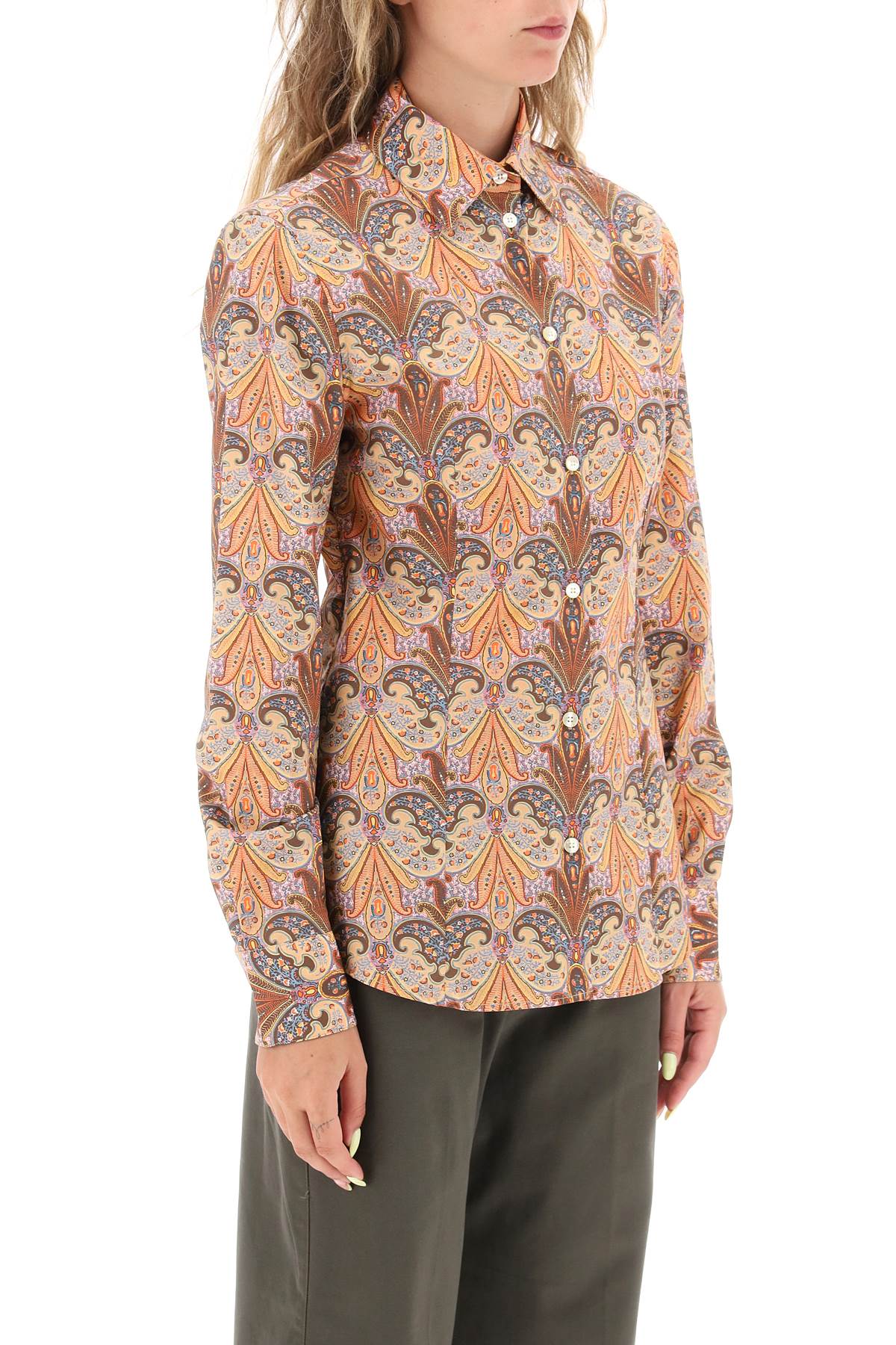 Etro slim fit shirt with paisley pattern-1