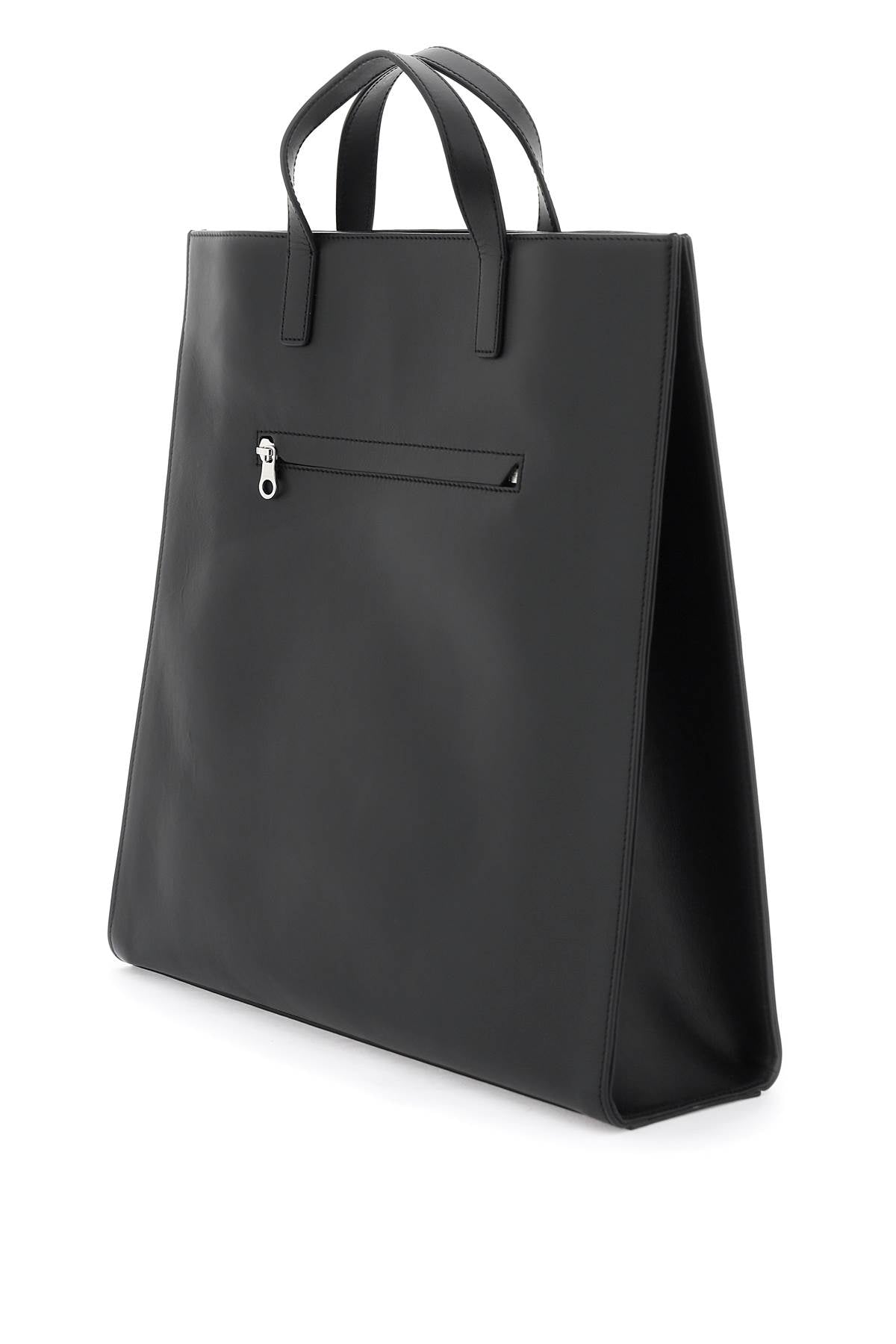 Courreges smooth leather heritage tote bag in 9-1