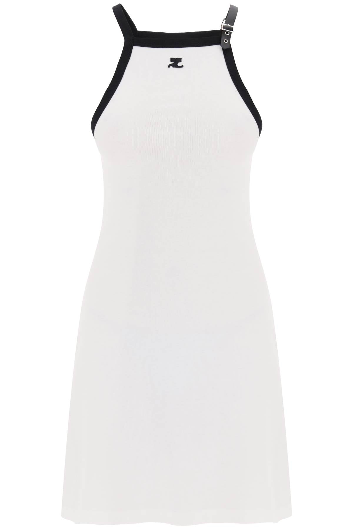 Courreges bicolor jersey mini dress in-0
