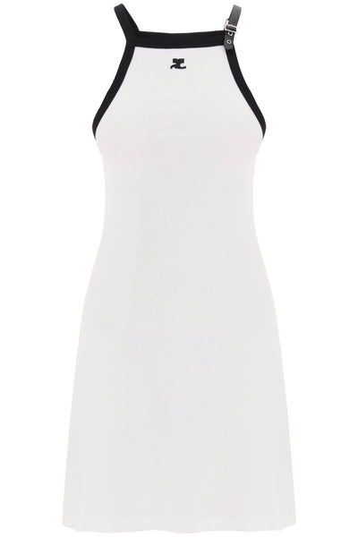 Courreges bicolor jersey mini dress in-0