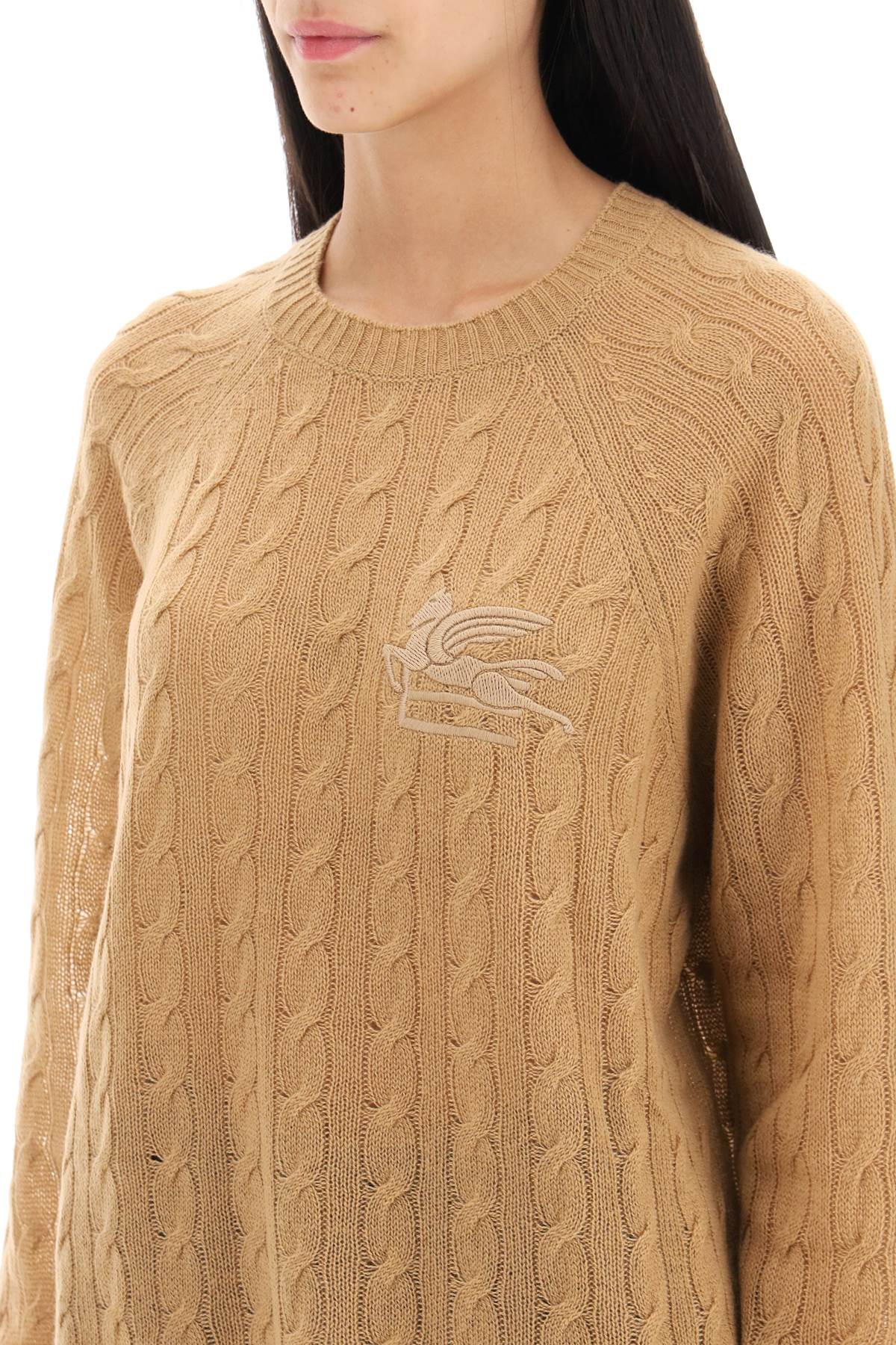 Etro cashmere sweater with pegasus embroidery-3