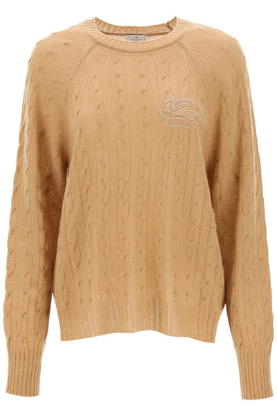 Etro cashmere sweater with pegasus embroidery-0