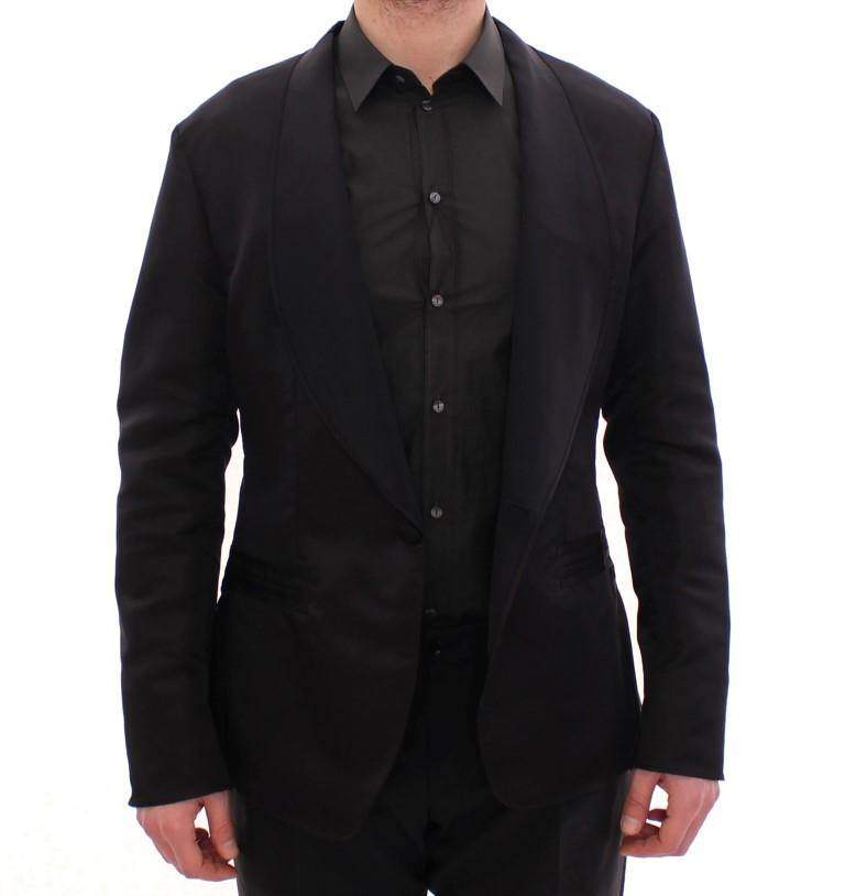 Dolce & Gabbana  Black silk slim fit blazer #men, Black, Blazers - Men - Clothing, Brand_Dolce & Gabbana, Catch, Dolce & Gabbana, feed-agegroup-adult, feed-color-black, feed-gender-male, feed-size-IT52 | XL, feed-size-IT54 | XXL, Gender_Men, IT52 | XL, IT54 | XXL, Kogan at SEYMAYKA