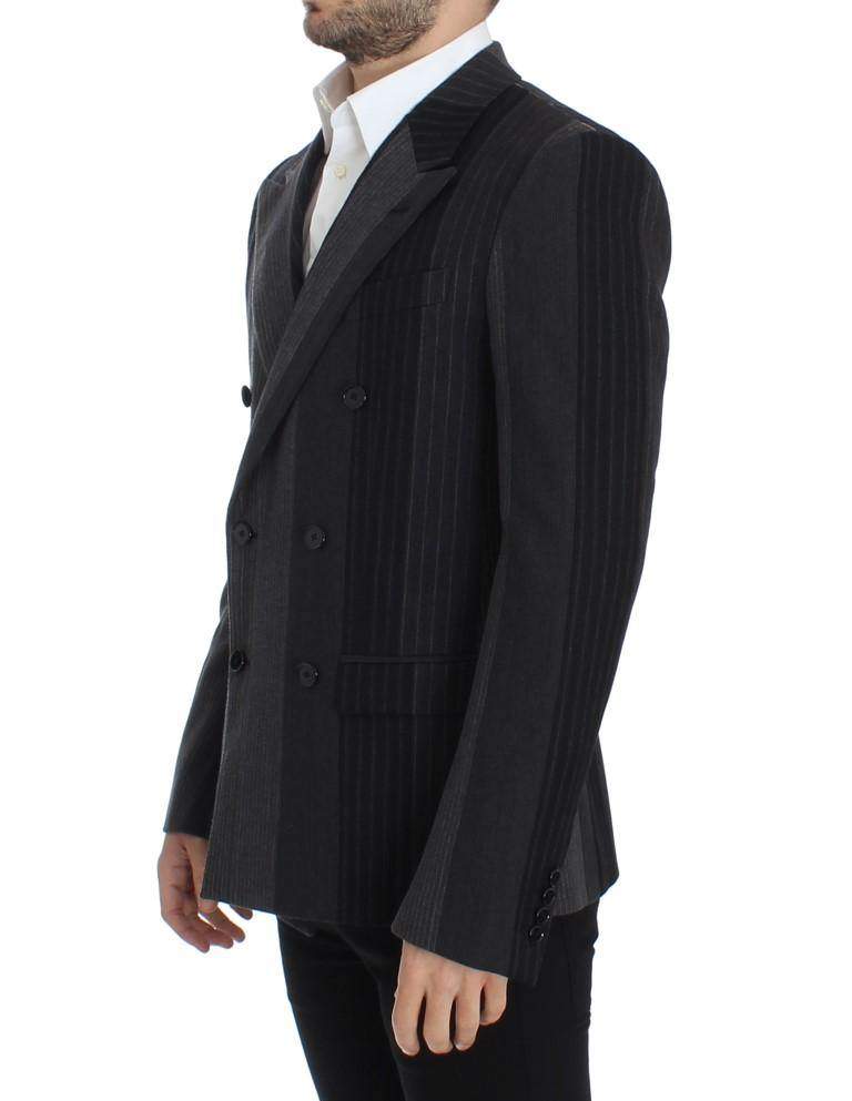 Dolce & Gabbana  Gray striped wool stretch blazer #men, Blazers - Men - Clothing, Brand_Dolce & Gabbana, Catch, Dolce & Gabbana, feed-agegroup-adult, feed-color-gray, feed-gender-male, feed-size-IT48 | M, Gender_Men, Gray, IT48 | M, Kogan at SEYMAYKA