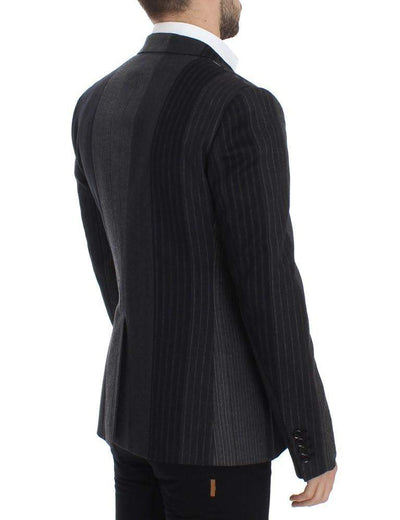 Dolce & Gabbana  Gray striped wool stretch blazer #men, Blazers - Men - Clothing, Brand_Dolce & Gabbana, Catch, Dolce & Gabbana, feed-agegroup-adult, feed-color-gray, feed-gender-male, feed-size-IT48 | M, Gender_Men, Gray, IT48 | M, Kogan at SEYMAYKA