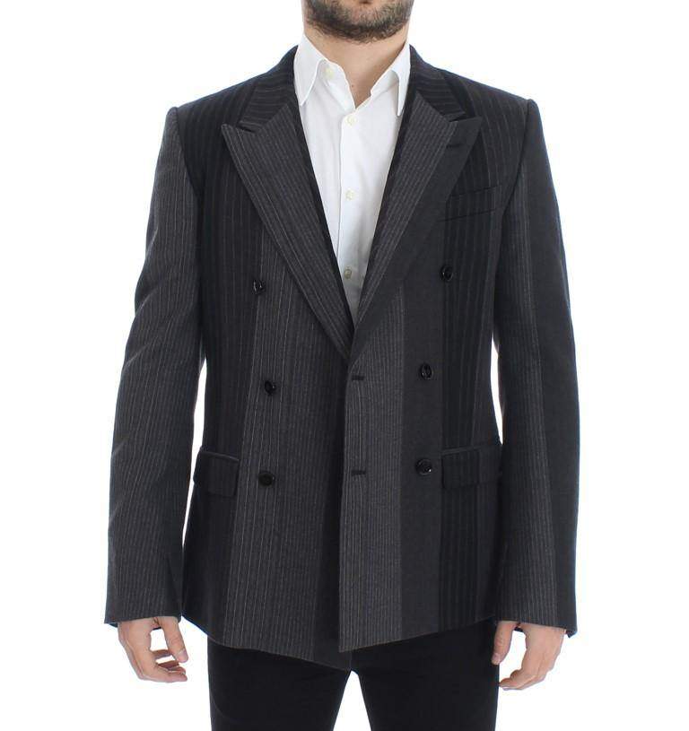 Dolce & Gabbana  Gray striped wool stretch blazer #men, Blazers - Men - Clothing, Brand_Dolce & Gabbana, Catch, Dolce & Gabbana, feed-agegroup-adult, feed-color-gray, feed-gender-male, feed-size-IT48 | M, Gender_Men, Gray, IT48 | M, Kogan at SEYMAYKA