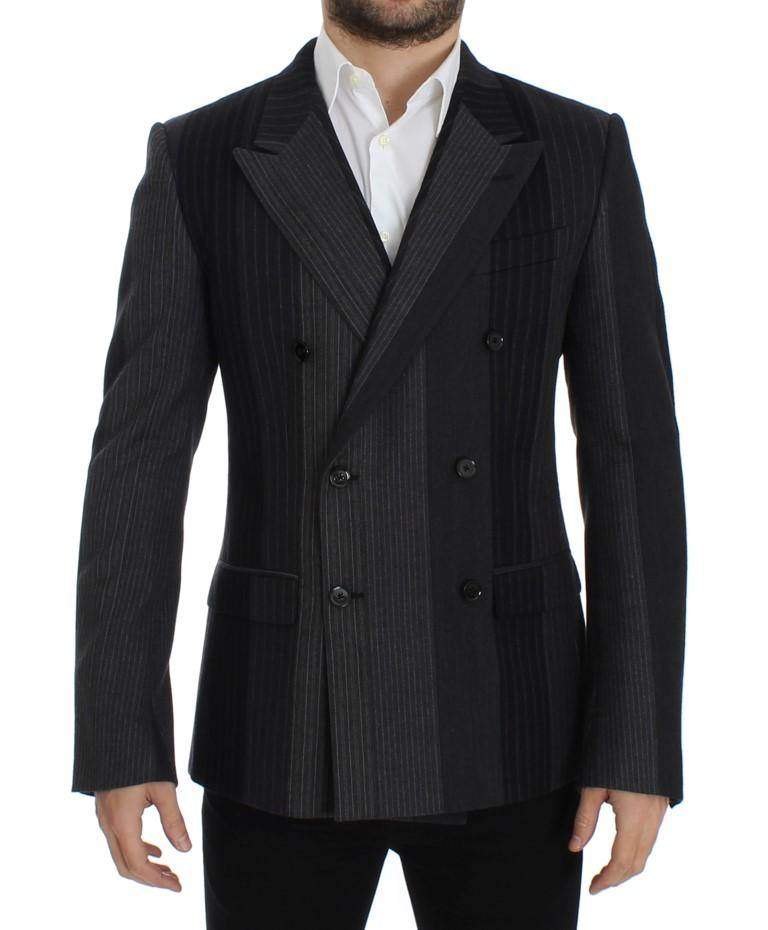Dolce & Gabbana  Gray striped wool stretch blazer #men, Blazers - Men - Clothing, Brand_Dolce & Gabbana, Catch, Dolce & Gabbana, feed-agegroup-adult, feed-color-gray, feed-gender-male, feed-size-IT48 | M, Gender_Men, Gray, IT48 | M, Kogan at SEYMAYKA