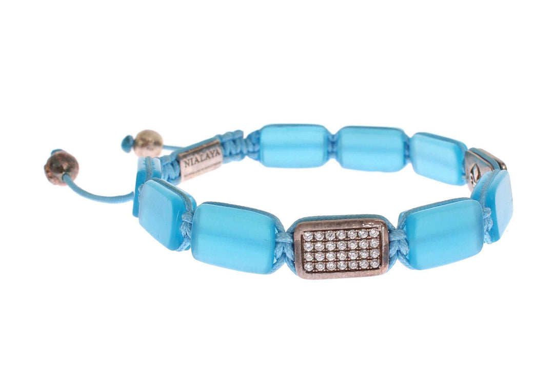 Nialaya CZ Opal 925 Silver Bracelet #women, Blue, Bracelets - Women - Jewelry, Catch, feed-agegroup-adult, feed-color-blue, feed-gender-female, feed-size-L, Gender_Women, Kogan, L, Nialaya at SEYMAYKA