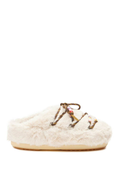 Moon boot faux fur mules with beads-0