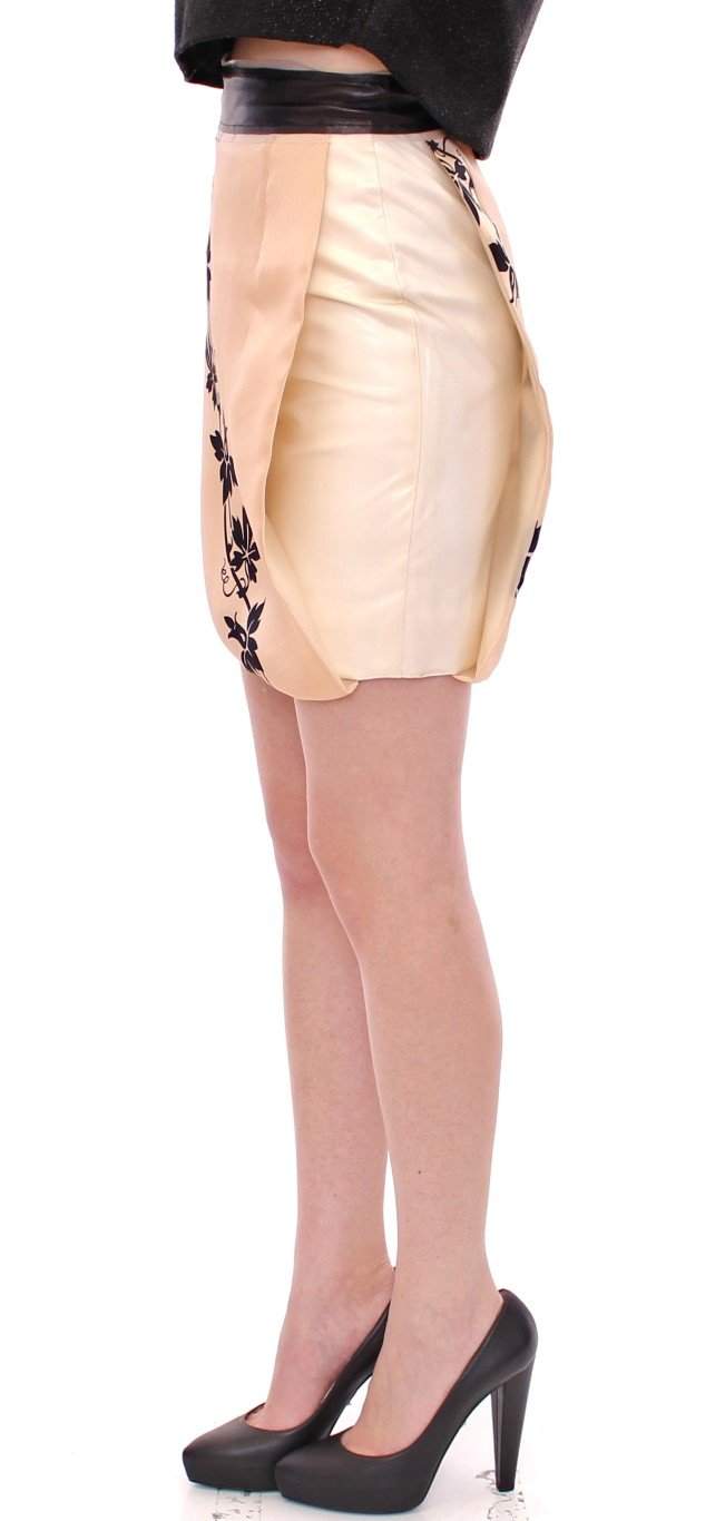 Caterina Gatta  Floral Print Silk Mini Skirt #women, Beige, Catch, Caterina Gatta, feed-agegroup-adult, feed-color-beige, feed-gender-female, feed-size-IT40|S, Gender_Women, IT40|S, Kogan, Skirts - Women - Clothing at SEYMAYKA