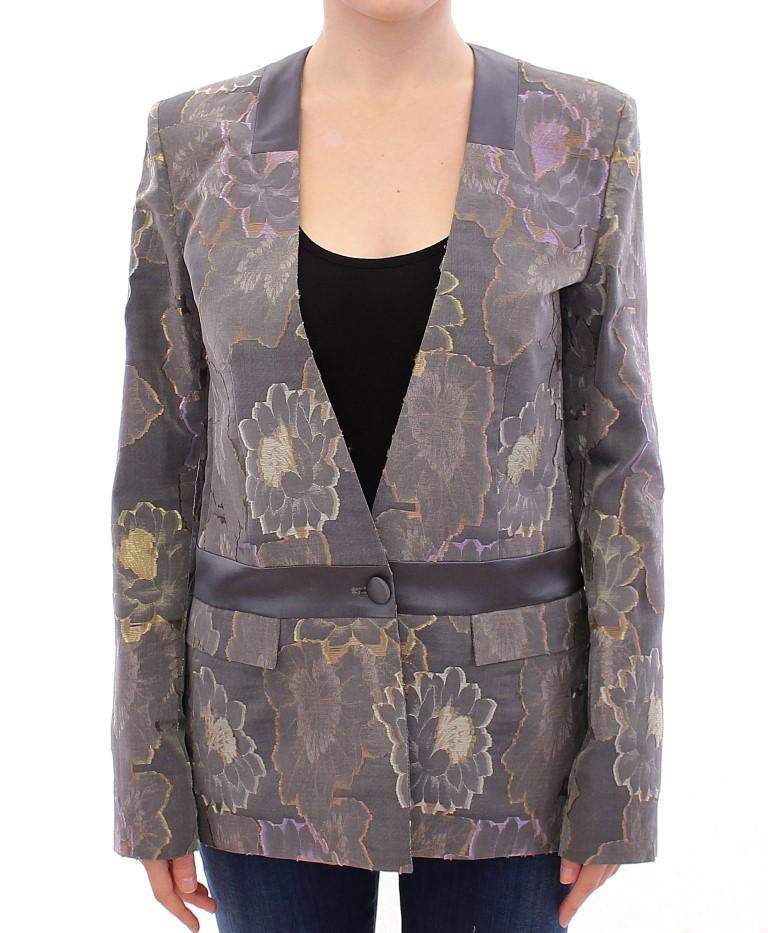 Roberto Fragata Multicolor Silk Floral Cotton Blazer #women, Catch, feed-agegroup-adult, feed-color-multicolor, feed-gender-female, feed-size-IT40|S, feed-size-IT42|M, Gender_Women, IT40|S, IT42|M, Kogan, Multicolor, Roberto Fragata, Suits & Blazers - Women - Clothing at SEYMAYKA