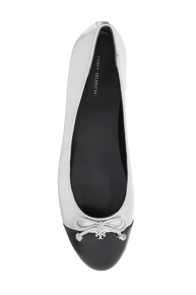 Tory burch laminated ballet flats with contrasting toe-1