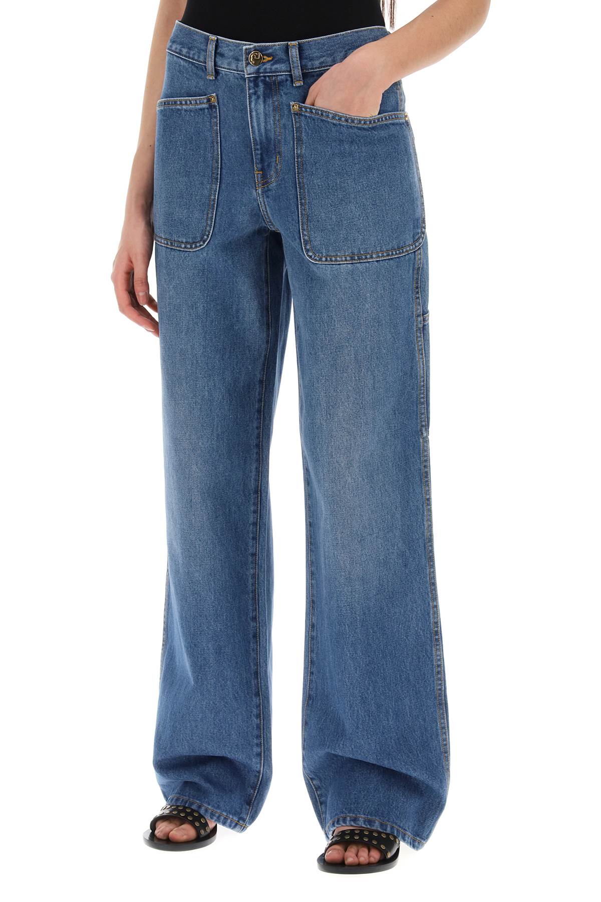 Tory burch high-waisted cargo style jeans in-3