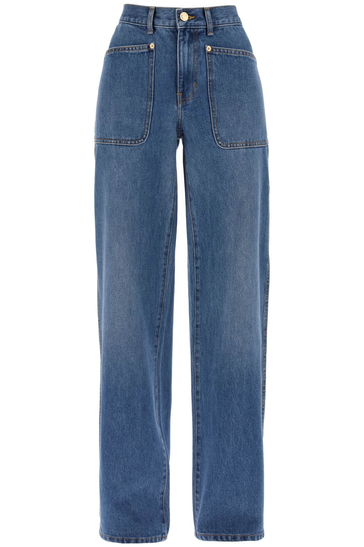 Tory burch high-waisted cargo style jeans in-0