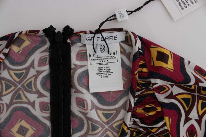 GF Ferre Multicolor Longsleeve Viscose Shift Dress #women, Catch, Clothing_Dress, Dresses - Women - Clothing, feed-agegroup-adult, feed-color-multicolor, feed-gender-female, feed-size-IT40|S, Gender_Women, GF Ferre, IT40|S, Kogan, Multicolor at SEYMAYKA