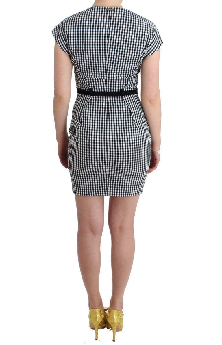 GF Ferre  Checkered Belted Sheath Dress #women, Black/White, Catch, Clothing_Dress, Dresses - Women - Clothing, feed-agegroup-adult, feed-color-black, feed-color-white, feed-gender-female, feed-size-IT44|L, Gender_Women, GF Ferre, IT44|L, Kogan at SEYMAYKA