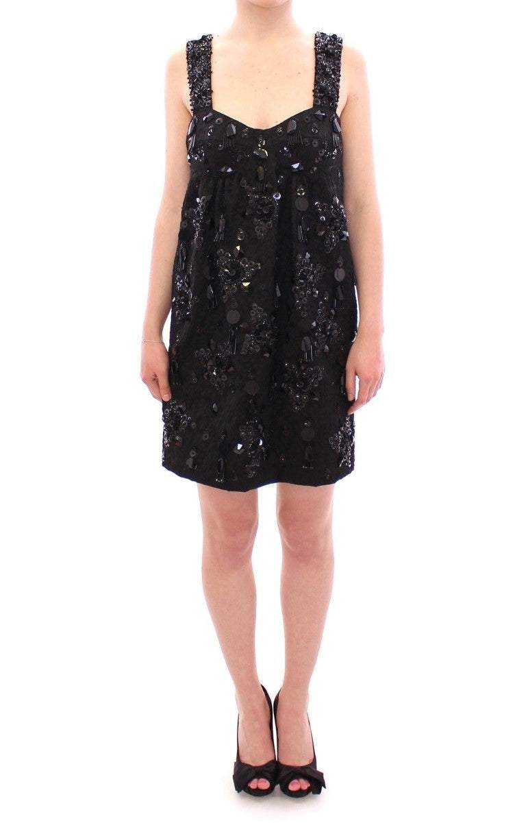 Dolce & Gabbana Black floral crystal embedded dress #women, Black, Dolce & Gabbana, Dresses - Women - Clothing, feed-agegroup-adult, feed-color-black, feed-gender-female, feed-size-IT40|S, feed-size-IT42|M, IT40|S, IT42|M at SEYMAYKA