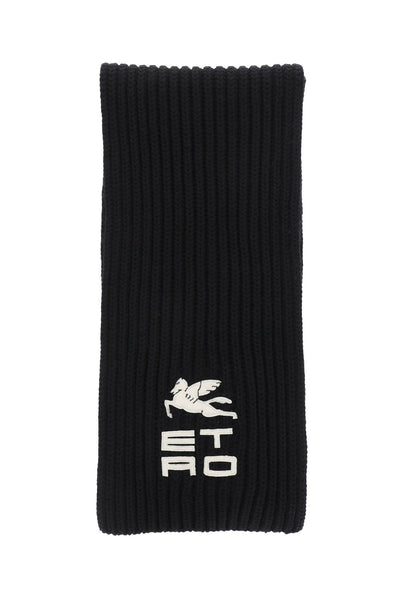 Etro wool scarf with logo-0