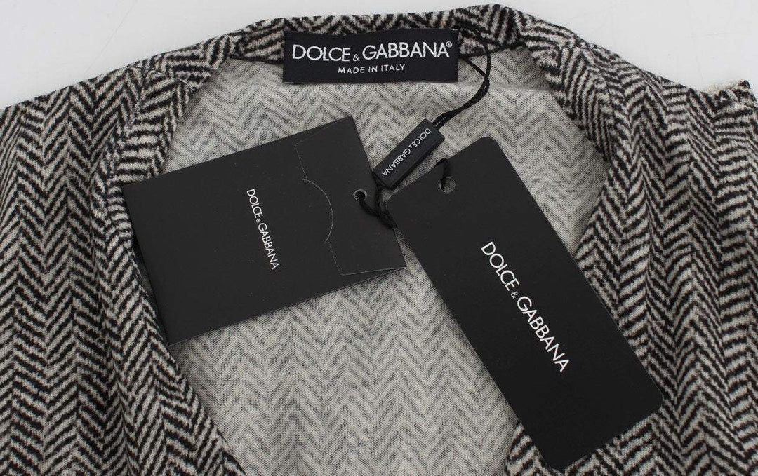 Dolce & Gabbana Black White Wool Top Cardigan Sweater #women, Black/White, Brand_Dolce & Gabbana, Catch, Dolce & Gabbana, feed-agegroup-adult, feed-color-black, feed-color-white, feed-gender-female, feed-size-IT36 | XS, feed-size-IT38 | S, Gender_Women, IT36 | XS, IT38 | S, Kogan, Sweaters - Women - Clothing at SEYMAYKA