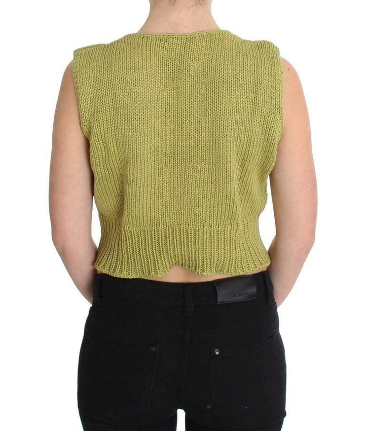 PINK MEMORIES  Cotton Blend Knitted Sleeveless Sweater #women, Catch, feed-agegroup-adult, feed-color-green, feed-color-pink, feed-gender-female, feed-size-One Size, Gender_Women, Green, Kogan, One Size, PINK MEMORIES, Sweaters - Women - Clothing at SEYMAYKA