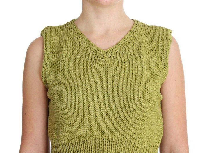 PINK MEMORIES  Cotton Blend Knitted Sleeveless Sweater #women, Catch, feed-agegroup-adult, feed-color-green, feed-color-pink, feed-gender-female, feed-size-One Size, Gender_Women, Green, Kogan, One Size, PINK MEMORIES, Sweaters - Women - Clothing at SEYMAYKA
