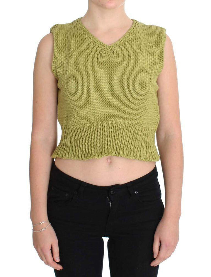 PINK MEMORIES  Cotton Blend Knitted Sleeveless Sweater #women, Catch, feed-agegroup-adult, feed-color-green, feed-color-pink, feed-gender-female, feed-size-One Size, Gender_Women, Green, Kogan, One Size, PINK MEMORIES, Sweaters - Women - Clothing at SEYMAYKA