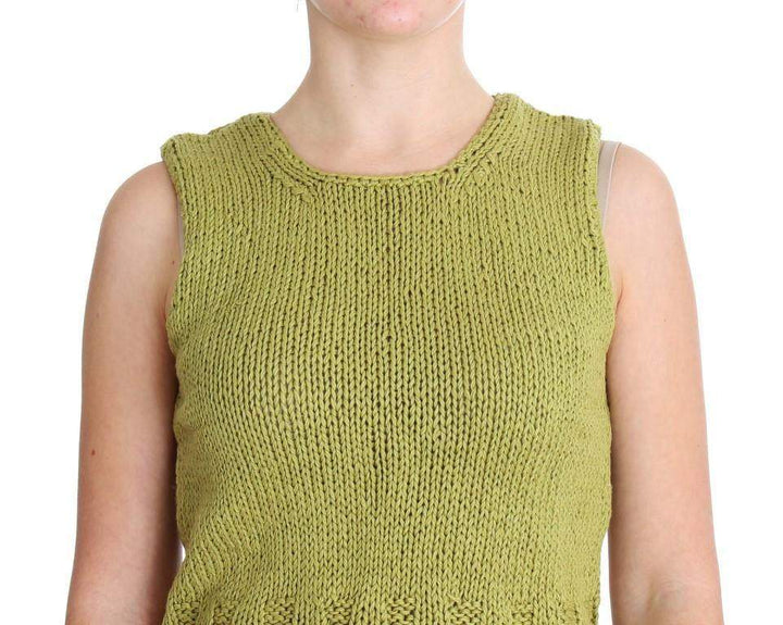 PINK MEMORIES  Cotton Blend Knitted Sleeveless Sweater #women, Catch, feed-agegroup-adult, feed-color-green, feed-color-pink, feed-gender-female, feed-size-One Size, Gender_Women, Green, Kogan, One Size, PINK MEMORIES, Sweaters - Women - Clothing at SEYMAYKA