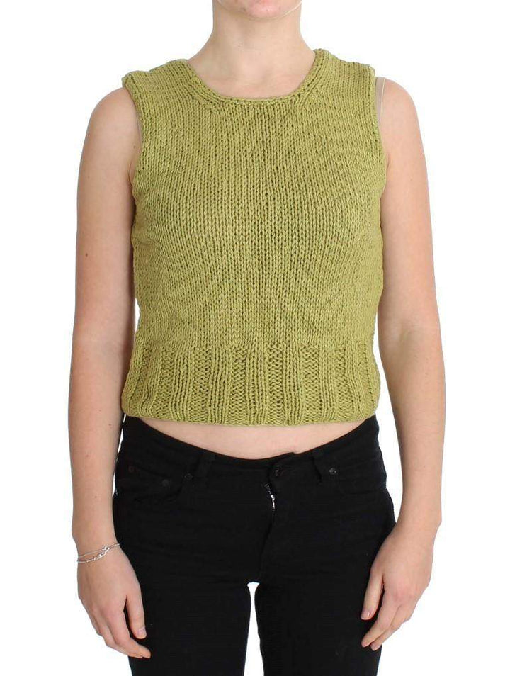 PINK MEMORIES  Cotton Blend Knitted Sleeveless Sweater #women, Catch, feed-agegroup-adult, feed-color-green, feed-color-pink, feed-gender-female, feed-size-One Size, Gender_Women, Green, Kogan, One Size, PINK MEMORIES, Sweaters - Women - Clothing at SEYMAYKA