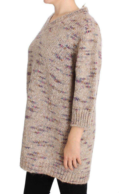PINK MEMORIES  Wool Blend Knitted Oversize Sweater #women, Beige, Catch, feed-agegroup-adult, feed-color-beige, feed-color-pink, feed-gender-female, feed-size-IT42|M, Gender_Women, IT42|M, Kogan, PINK MEMORIES, Sweaters - Women - Clothing at SEYMAYKA