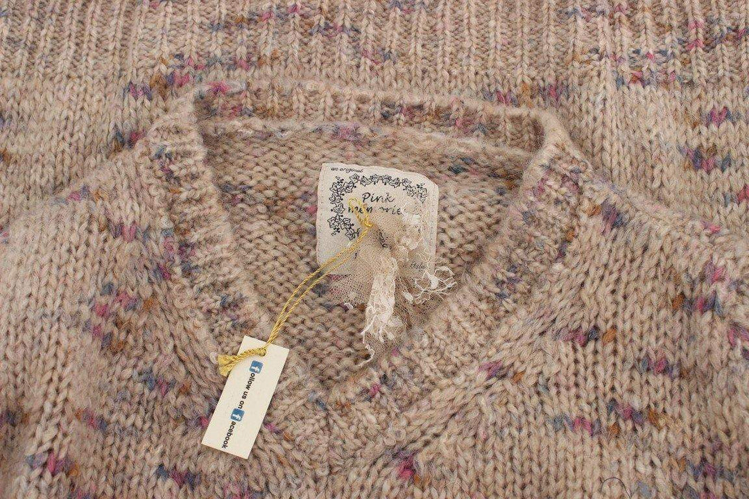 PINK MEMORIES  Wool Blend Knitted Oversize Sweater #women, Beige, Catch, feed-agegroup-adult, feed-color-beige, feed-color-pink, feed-gender-female, feed-size-IT42|M, Gender_Women, IT42|M, Kogan, PINK MEMORIES, Sweaters - Women - Clothing at SEYMAYKA