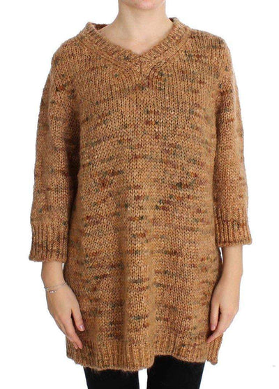 PINK MEMORIES  Wool Blend Knitted Oversize Sweater #women, Brown, Catch, feed-agegroup-adult, feed-color-brown, feed-color-pink, feed-gender-female, feed-size-IT40|S, feed-size-IT42|M, feed-size-IT44|L, Gender_Women, IT40|S, IT42|M, IT44|L, Kogan, PINK MEMORIES, Sweaters - Women - Clothing at SEYMAYKA