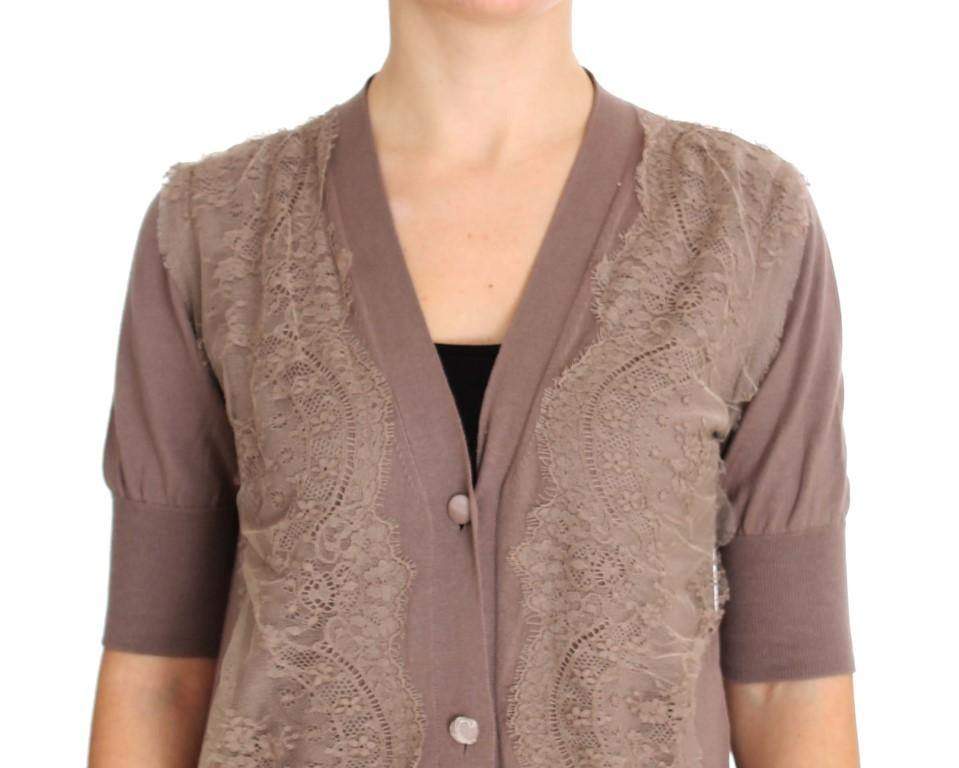 PINK MEMORIES Purple Lace Cotton Cardigan Sweater #women, Catch, feed-agegroup-adult, feed-color-pink, feed-color-purple, feed-gender-female, feed-size-IT42|M, feed-size-IT44|L, Gender_Women, IT42|M, IT44|L, Kogan, PINK MEMORIES, Purple, Sweaters - Women - Clothing at SEYMAYKA
