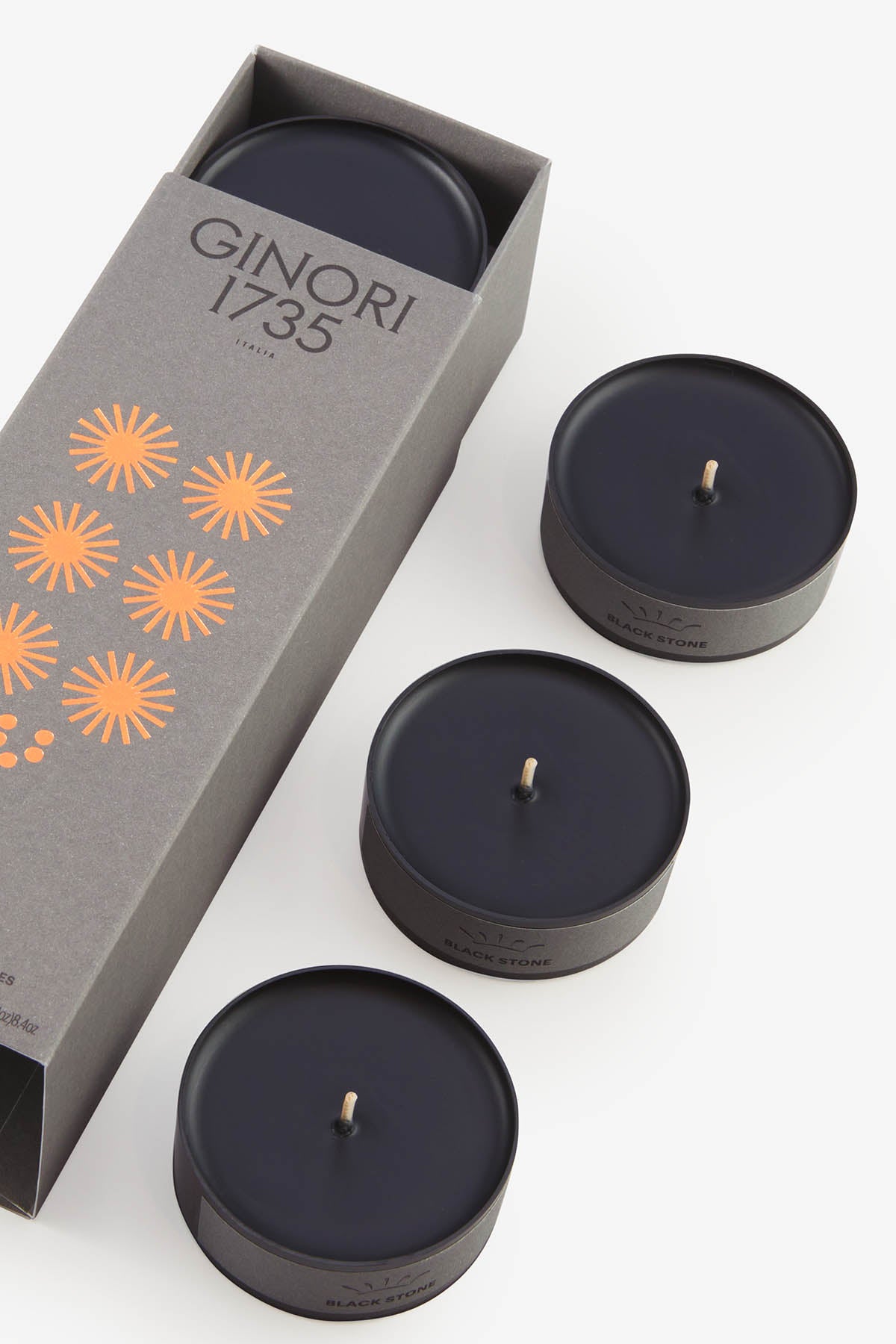 Ginori 1735 black stone scented tea light candles refill-2