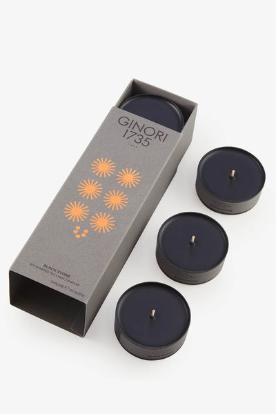 Ginori 1735 black stone scented tea light candles refill-1