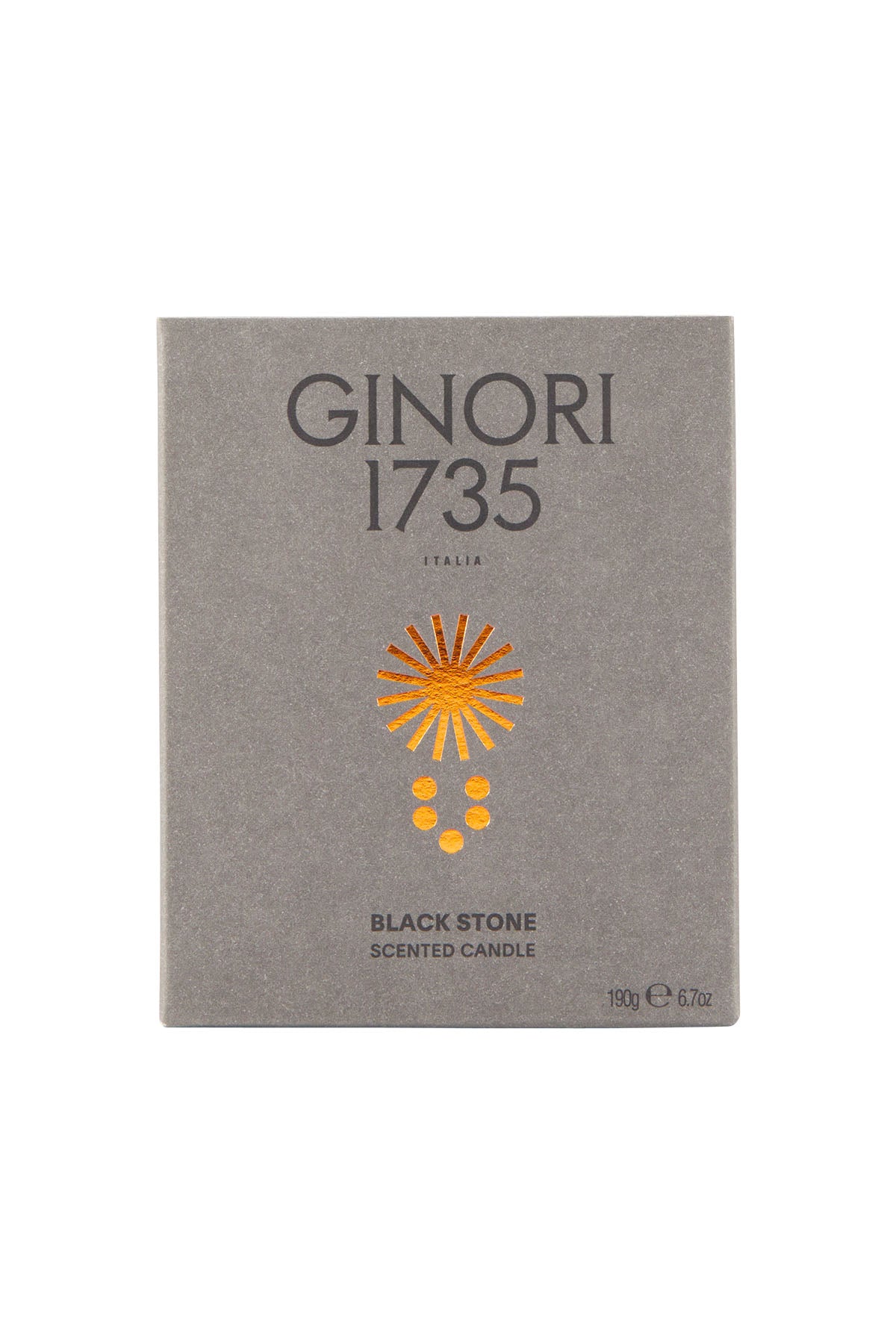Ginori 1735 black stone scented candle refill for il seguace 190 gr-0