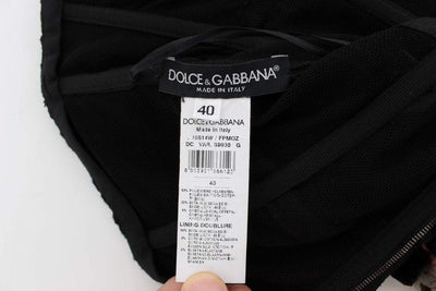 Dolce & Gabbana Black Key Print Silk Crystal Brooch Dress Black, Dolce & Gabbana, Dresses - Women - Clothing, feed-1, IT40|S at SEYMAYKA