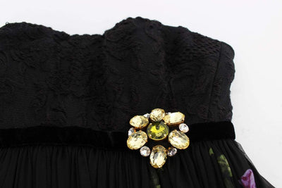 Dolce & Gabbana Black Key Print Silk Crystal Brooch Dress Black, Dolce & Gabbana, Dresses - Women - Clothing, feed-1, IT40|S at SEYMAYKA