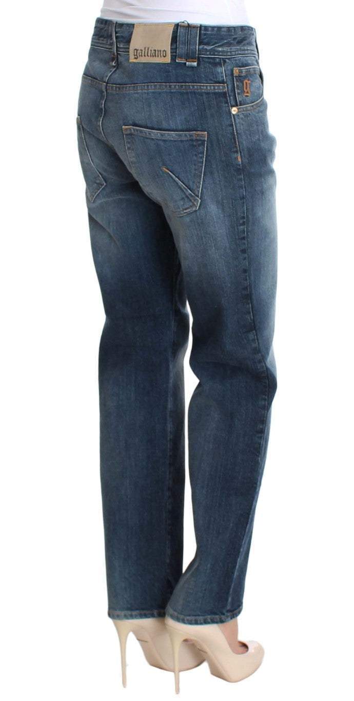 John Galliano Blue Wash Relaxed Fit Cotton Stretch Denim Jeans #women, Blue, feed-agegroup-adult, feed-color-blue, feed-gender-female, feed-size-W25, Jeans & Pants - Women - Clothing, John Galliano, W25 at SEYMAYKA