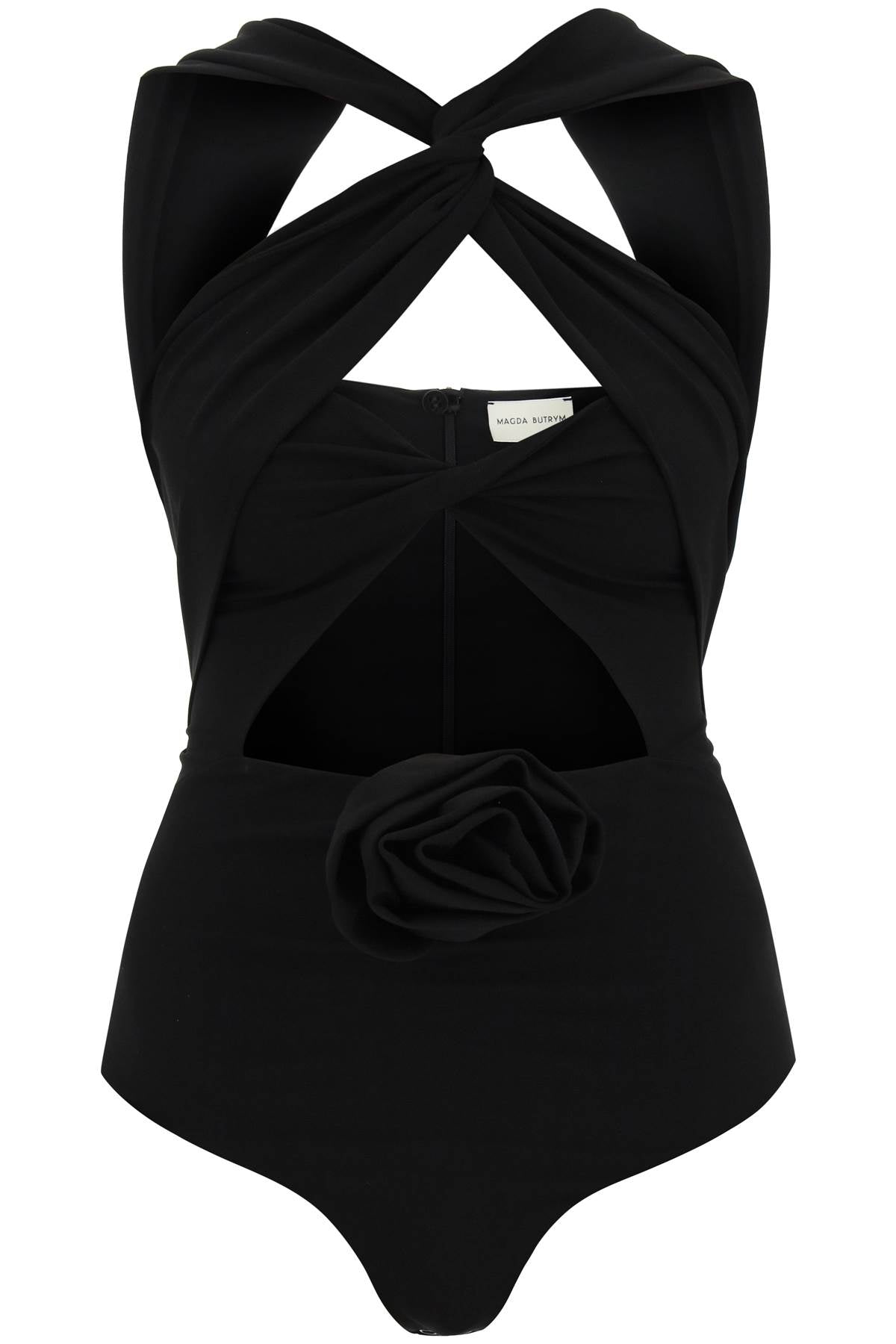 Magda butrym cut-out bodysuit with rose applique-0