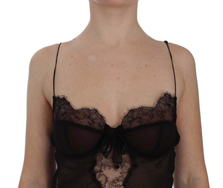 Dolce & Gabbana Black Silk Lace Babydoll Lingerie Top #women, Black, Brand_Dolce & Gabbana, Catch, Dolce & Gabbana, feed-agegroup-adult, feed-color-black, feed-gender-female, feed-size-IT1 | XS, feed-size-IT2 | S, feed-size-IT3 | M, feed-size-IT4 | L, Gender_Women, IT1 | XS, IT2 | S, IT3 | M, IT4 | L, Kogan, Underwear - Women - Clothing at SEYMAYKA