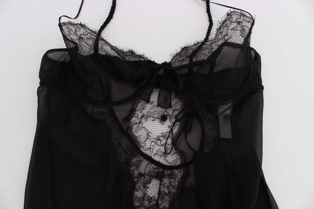 Dolce & Gabbana Black Silk Lace Babydoll Lingerie Top #women, Black, Brand_Dolce & Gabbana, Catch, Dolce & Gabbana, feed-agegroup-adult, feed-color-black, feed-gender-female, feed-size-IT1 | XS, feed-size-IT2 | S, feed-size-IT3 | M, feed-size-IT4 | L, Gender_Women, IT1 | XS, IT2 | S, IT3 | M, IT4 | L, Kogan, Underwear - Women - Clothing at SEYMAYKA