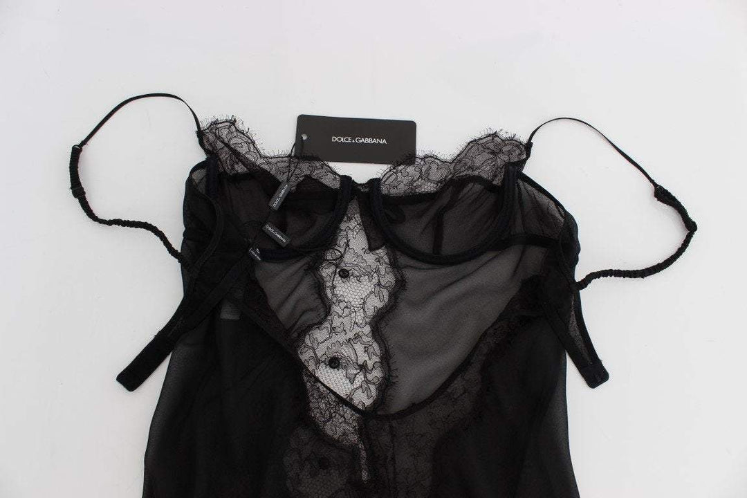 Dolce & Gabbana Black Silk Lace Babydoll Lingerie Top #women, Black, Brand_Dolce & Gabbana, Catch, Dolce & Gabbana, feed-agegroup-adult, feed-color-black, feed-gender-female, feed-size-IT1 | XS, feed-size-IT2 | S, feed-size-IT3 | M, feed-size-IT4 | L, Gender_Women, IT1 | XS, IT2 | S, IT3 | M, IT4 | L, Kogan, Underwear - Women - Clothing at SEYMAYKA