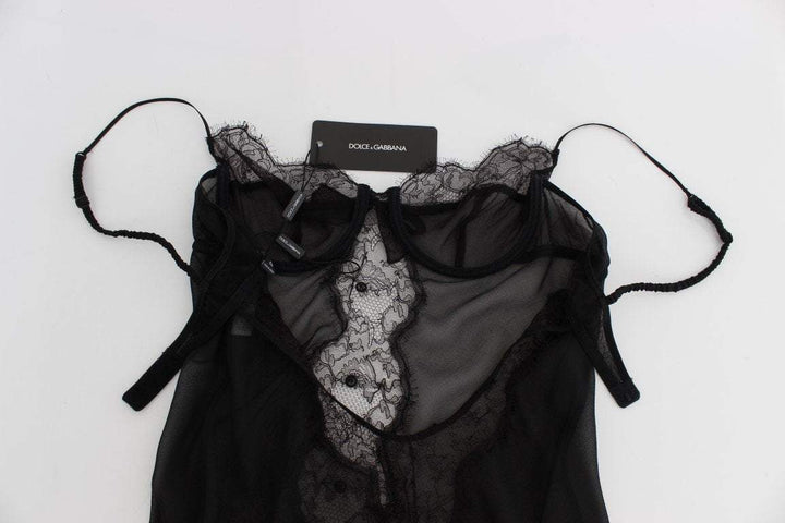 Dolce & Gabbana Black Silk Lace Babydoll Lingerie Top #women, Black, Brand_Dolce & Gabbana, Catch, Dolce & Gabbana, feed-agegroup-adult, feed-color-black, feed-gender-female, feed-size-IT1 | XS, feed-size-IT2 | S, feed-size-IT3 | M, feed-size-IT4 | L, Gender_Women, IT1 | XS, IT2 | S, IT3 | M, IT4 | L, Kogan, Underwear - Women - Clothing at SEYMAYKA