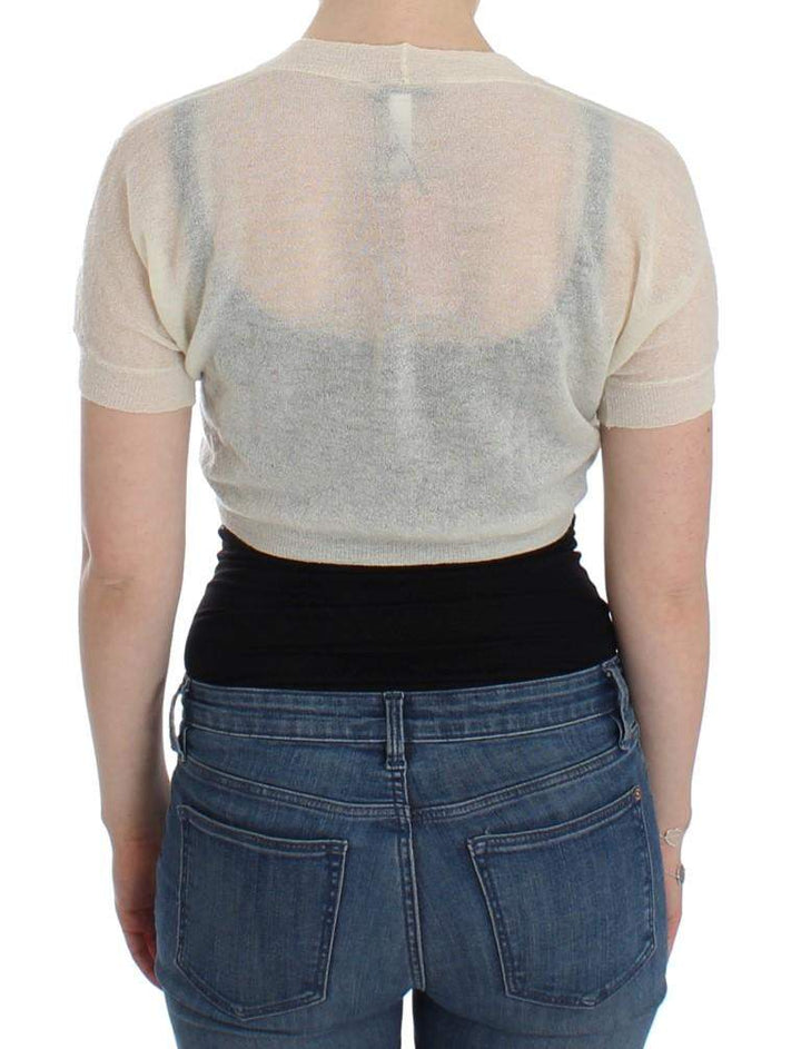 ERMANNO SCERVINO Women   Wool Cardigan Sweater #women, Catch, Ermanno Scervino, feed-agegroup-adult, feed-color-white, feed-gender-female, feed-size-IT42 | S, Gender_Women, IT42 | S, Kogan, Sweaters - Women - Clothing, White at SEYMAYKA