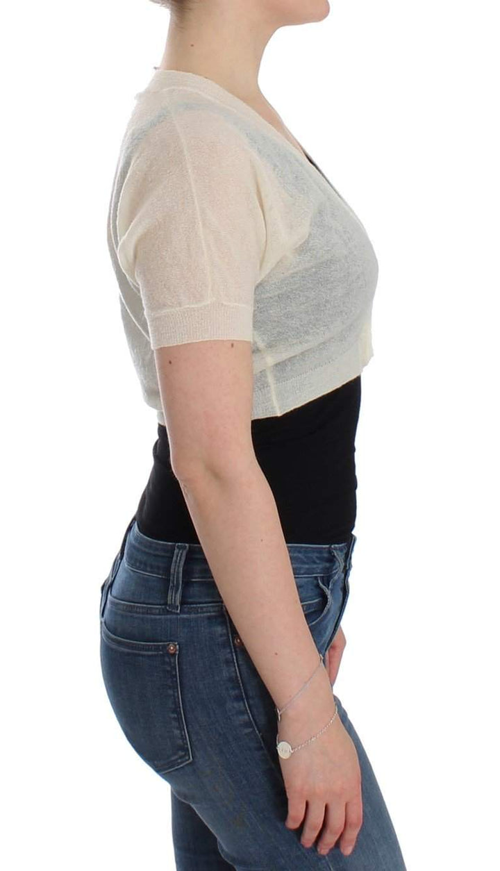 ERMANNO SCERVINO Women   Wool Cardigan Sweater #women, Catch, Ermanno Scervino, feed-agegroup-adult, feed-color-white, feed-gender-female, feed-size-IT42 | S, Gender_Women, IT42 | S, Kogan, Sweaters - Women - Clothing, White at SEYMAYKA