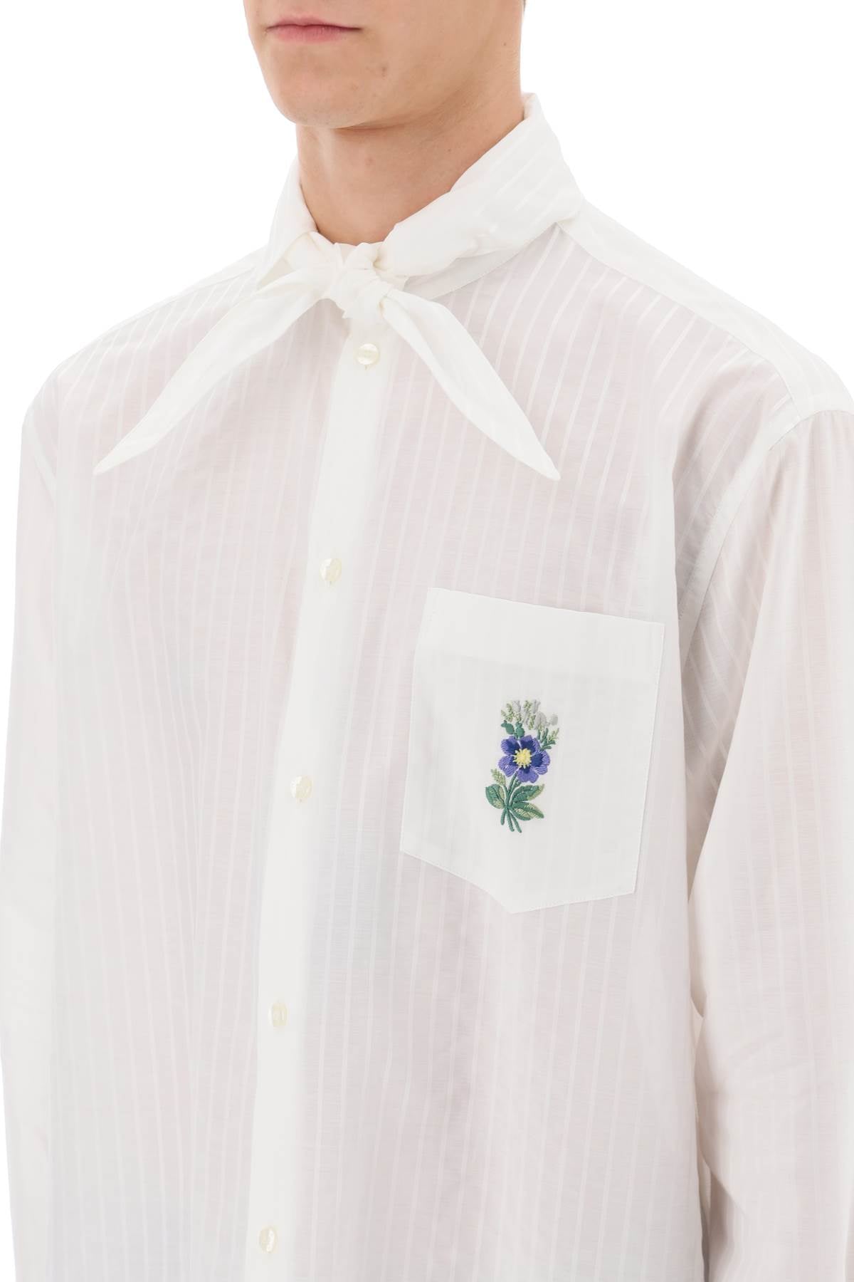 Etro striped shirt with scarf collar-3