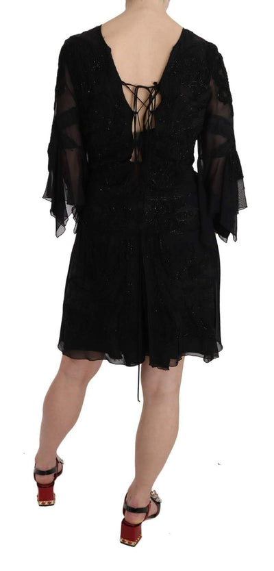 John Richmond Sequined Silk Mini Shift Gown #women, Black, Catch, Dresses - Women - Clothing, feed-agegroup-adult, feed-color-black, feed-gender-female, feed-size-IT44|L, Gender_Women, IT44|L, John Richmond, Kogan, Women - New Arrivals at SEYMAYKA