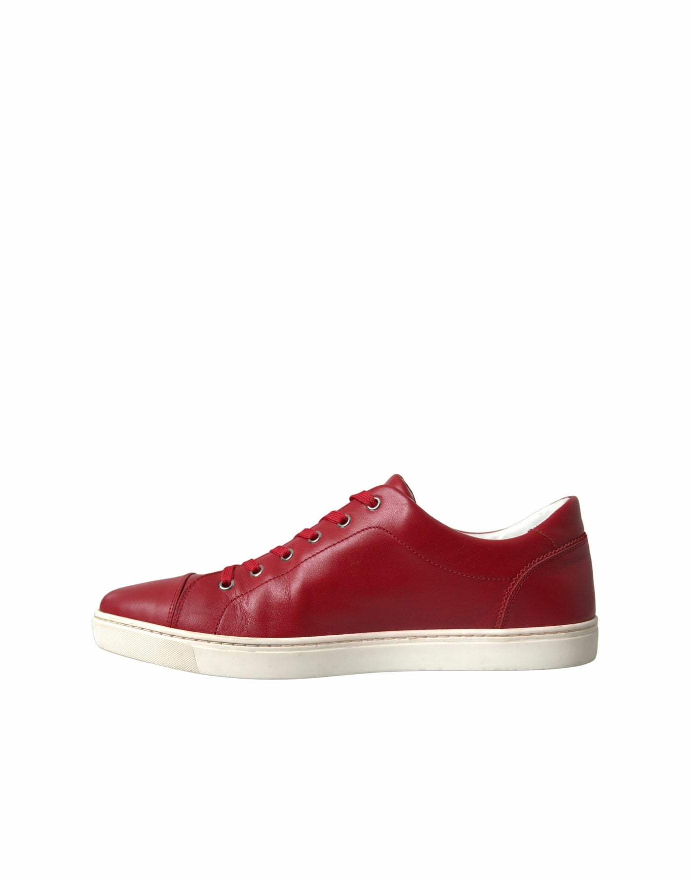 Dolce & Gabbana Shoes Red Portofino Leather Low Top Mens Sneakers